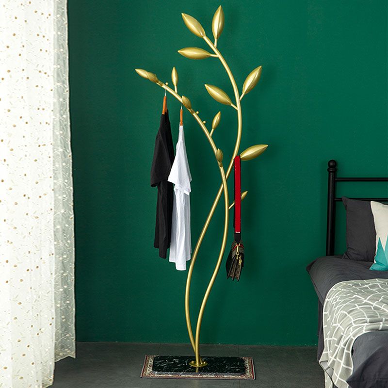 Modern Hall Tree Metal Entry Hall Tree with Hooks Coat Hanger Clearhalo 'Entry & Mudroom Furniture' 'furn' 'furn_hall_tree_coat_racks' 'Furniture' 'Hall Trees & Coat Racks' 'hall_tree_coat_racks' 1200x1200_34185aff-a305-43ab-9335-55b4b7dbec2b