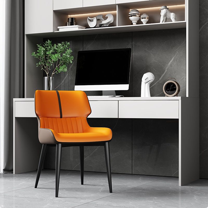 Contemporary Leather Side Chair Wingback Side Chair for Dining Room Clearhalo 'Dining Chairs' 'Dining Tables & Seating' 'dining_chair' 'furn' 'furn_dining_chair' 'Furniture' 'Kitchen & Dining Furniture' 1200x1200_341ac0f5-dfd4-45cf-b66c-8a14bd08baac