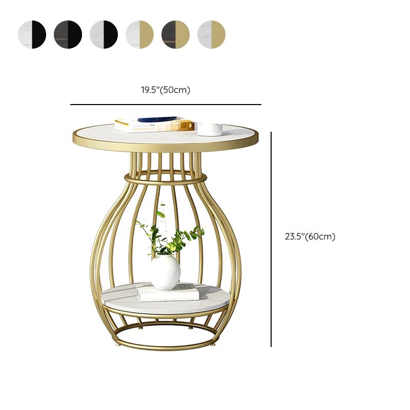 Modern Luxurious Metal Side Table Round Frame Sofa Side Accent Table Clearhalo 'Coffee & Accent Tables' 'End & Side Tables' 'end_side_tables' 'furn' 'furn_end_side_tables' 'Furniture' 'Living Room Furniture' 1200x1200_341c3ad6-9b86-4910-a1e5-4c39c6f6a410