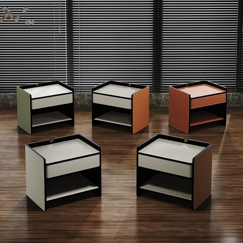 1-Drawer Nightstand 16.5" W Leather Open Storage Night Table for Bedroom Clearhalo 'Bedroom Furniture' 'furn' 'furn_night_stand' 'Furniture' 'night_stand' 'Nightstands' 1200x1200_341c778b-6978-45a6-ad2e-2a560c86c7d2