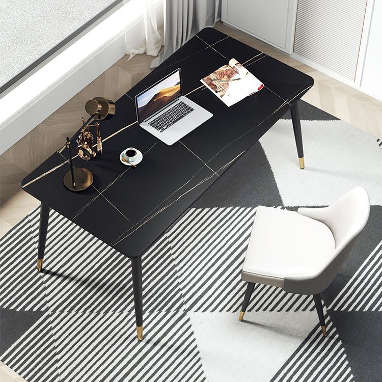 Escritorio de computadora curva glamorosa escritorio de oficina antiguo con patas de metal