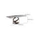 Glam Sintered Stone Dining Table Dining Rectangle Table with Metal Leg Clearhalo 'Dining Tables & Seating' 'Dining Tables' 'dining_table' 'furn' 'furn_dining_table' 'Furniture' 'Kitchen & Dining Furniture' 1200x1200_34225af7-e969-4bf3-9493-630b7cee22bf