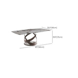Glam Sintered Stone Dining Table Dining Rectangle Table with Metal Leg Clearhalo 'Dining Tables & Seating' 'Dining Tables' 'dining_table' 'furn' 'furn_dining_table' 'Furniture' 'Kitchen & Dining Furniture' 1200x1200_34225af7-e969-4bf3-9493-630b7cee22bf