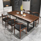 Industrial Rectangle Dining Table Solid Wood Top Dining Table with Double Pedestal Base Clearhalo 'Dining Tables & Seating' 'Dining Tables' 'dining_table' 'furn' 'furn_dining_table' 'Furniture' 'Kitchen & Dining Furniture' 1200x1200_3422866f-c970-4911-aa76-b7ce8fb475c5