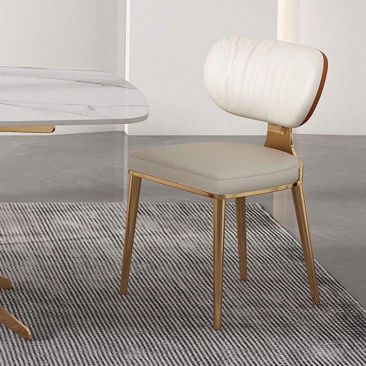 Glam Metal Dining Chairs Open Back Dining Side Furniture in Matte Finish Clearhalo 'Dining Chairs' 'Dining Tables & Seating' 'dining_chair' 'furn' 'furn_dining_chair' 'Furniture' 'Kitchen & Dining Furniture' 1200x1200_342481a5-f98c-497d-8c18-5ddab1cb07e3