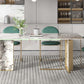 Glam Style Sintered Stone Dining Table Dining Rectangle Table with Metal Legs for Home Use