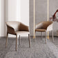 Contemporary Arm Dining Chairs Faux Leather Low Back Dining Side Chair