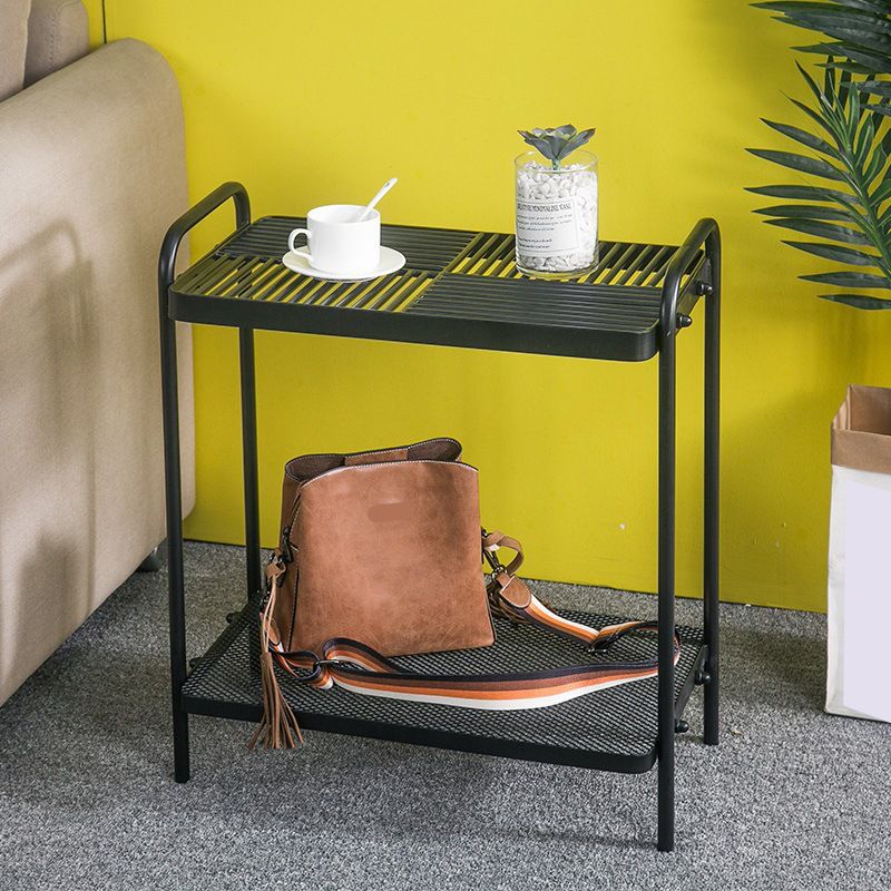 4 Beine rechteckige Seiten Tabelle 19,68 Zoll breiter Endtisch mit 2 Regalen