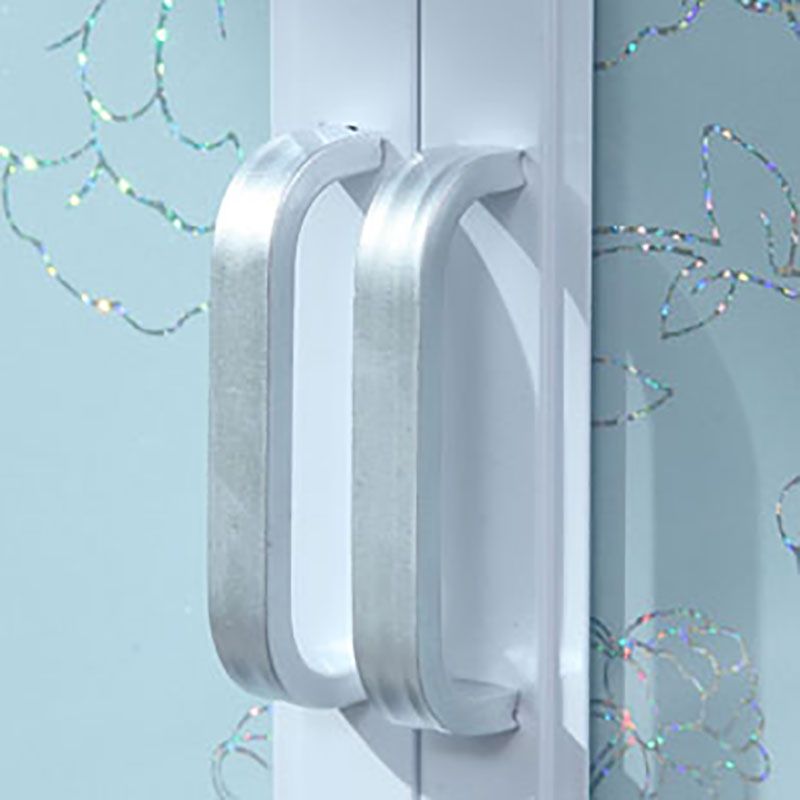 Cucina in metallo bianco buffet/console porte in vetro armadio a buffet aperto