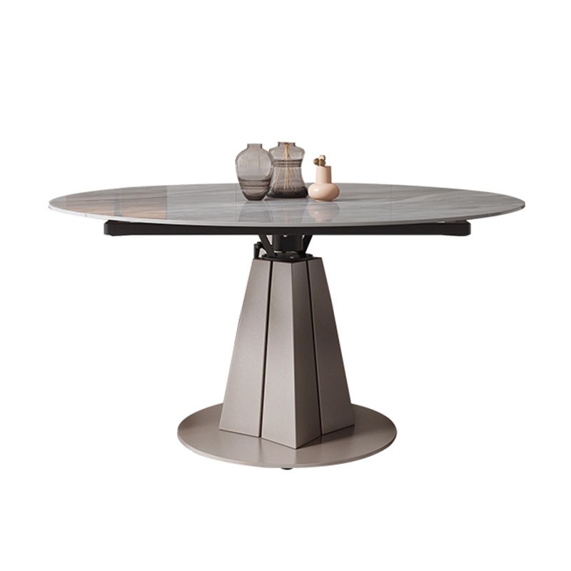 Luxury Sintered Stone Top Table Extendable Round Table with Pedestal Base