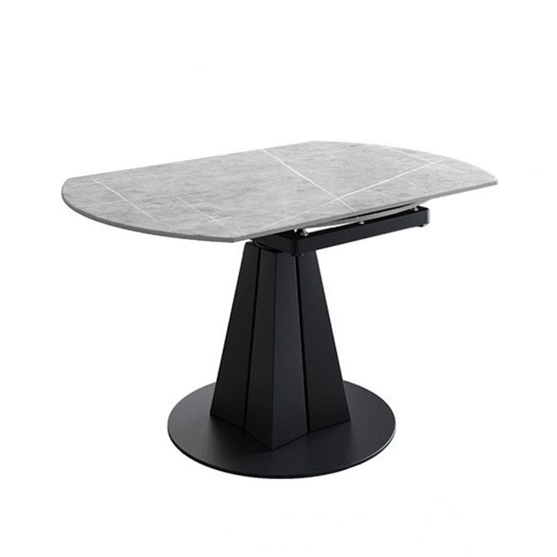 Moderne gesinterde stenen eettafel ronde tafel met metalen poten voor thuisgebruik