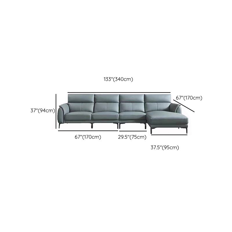 Flared Arms Sectionals Genuine Leather Sectional Sofa for Living Room Clearhalo 'furn' 'furn_sectionals' 'Furniture' 'Living Room Furniture' 'Sectionals' 1200x1200_342d9194-3094-40c7-a547-6d20b53542d2