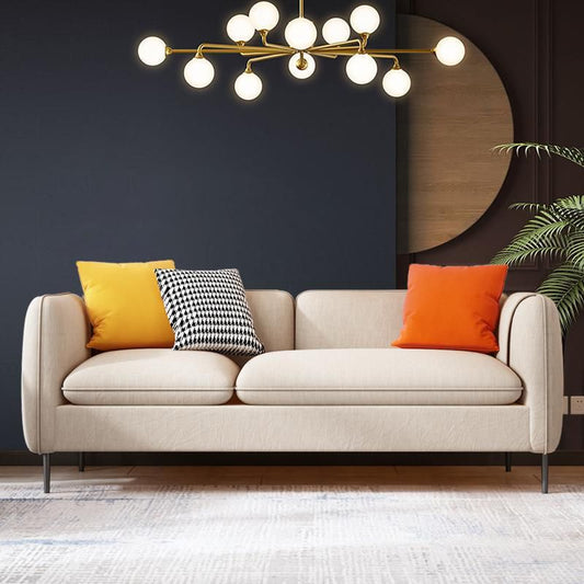 29,92 "H zeitgenössische 3-Sitzer-Baumwollmisch-Quadrat-Armsofa