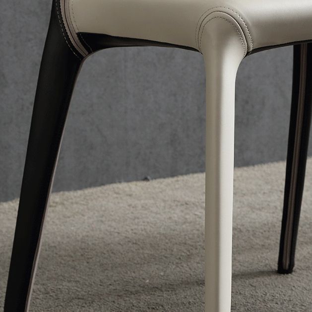 Sedia da pranzo in pelle di Wingback in pelle moderna per sala da pranzo