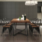 1/7 Pieces Rectangular Dining Table Set Industrial Style Wooden Home Table Chairs