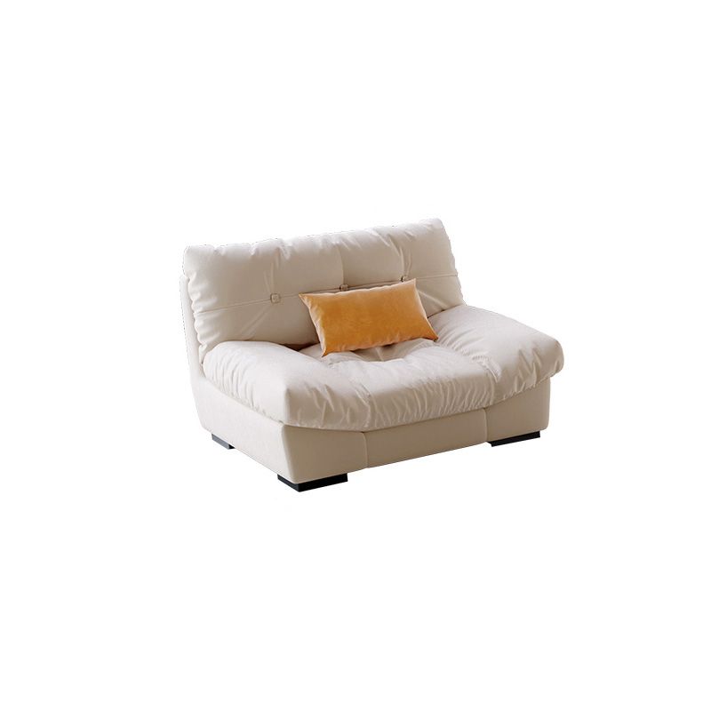 ベージュのコンテンポラリーフェイクレザー/スエードアームレス房のソファソファ