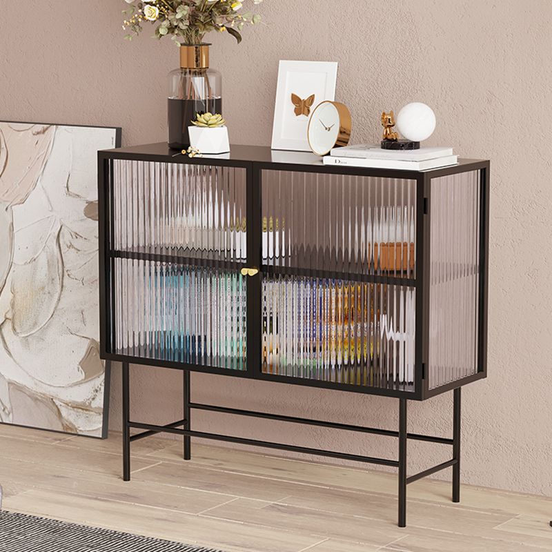 Metal Buffet Server Kitchen 2 Porte di vetro Server da pranzo per sala da pranzo