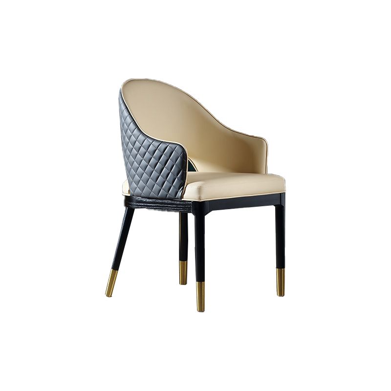 Gestoffeerde eetkamerstoelen eigentijdse keukenstoel met houten benen