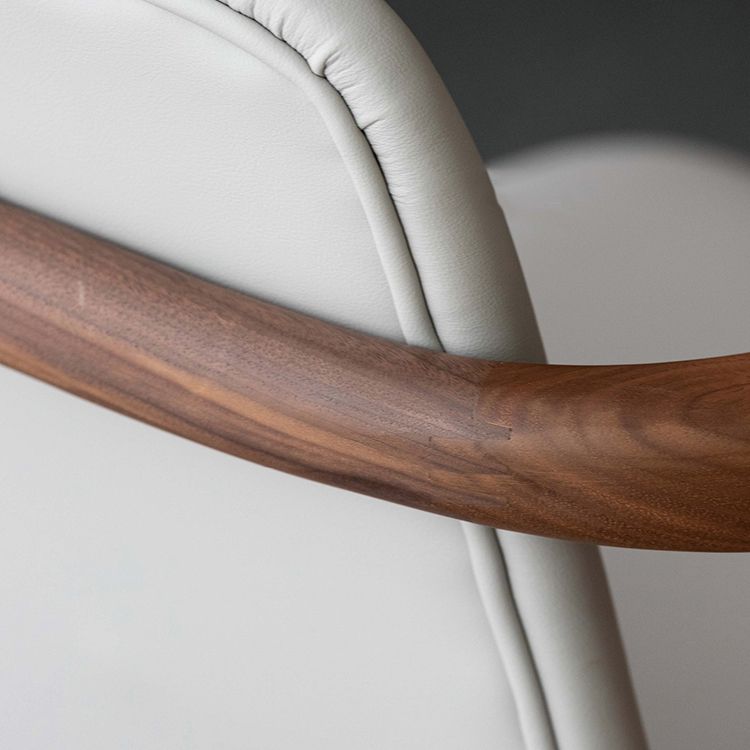 Home Walnut Wood Dining Chair Contemporary Upholstered Arm Chair Clearhalo 'Dining Chairs' 'Dining Tables & Seating' 'dining_chair' 'furn' 'furn_dining_chair' 'Furniture' 'Kitchen & Dining Furniture' 1200x1200_343439fa-22c1-4947-9ff1-d9e8e6bd4c03