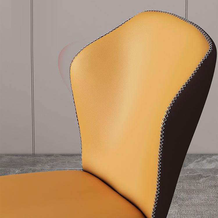 Nordic Glam Style Chair Kitchen Armless Wingback Chair with Metal Legs Clearhalo 'Dining Chairs' 'Dining Tables & Seating' 'dining_chair' 'furn' 'furn_dining_chair' 'Furniture' 'furniture_dining_chair' 'Kitchen & Dining Furniture' 1200x1200_34344274-6b75-40e1-8603-cfb6b54f1802