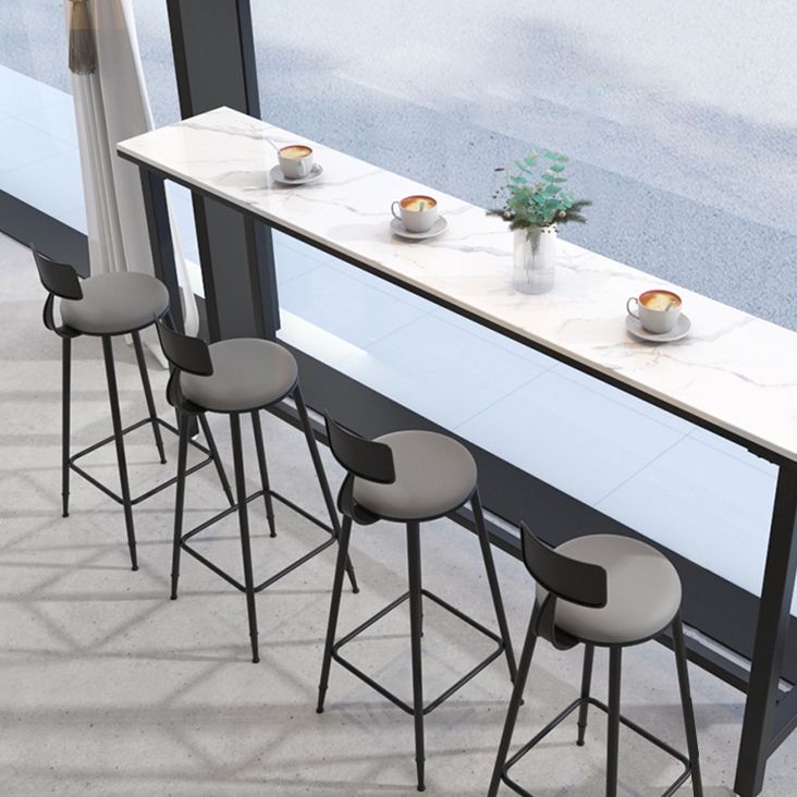 White Modern Style Bar Table in Faux Marble and Metal Milk Tea Shop Bar Table Clearhalo 'Bar Furniture' 'Bar Tables' 'bar_tables' 'furn' 'furn_bar_tables' 'Furniture' 'furniture_bar_tables' 'Kitchen & Dining Furniture' 1200x1200_34351bf5-2b55-45df-a219-66872dc88512