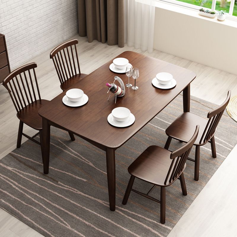 Rubberwood massief houten eettafel Moderne eettafel voor keuken