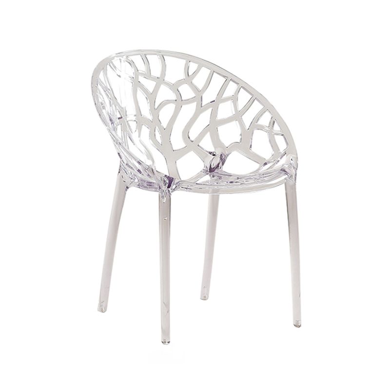 Scandinavian Armless Dining Chairs Acrylic Cross Back Side Chair