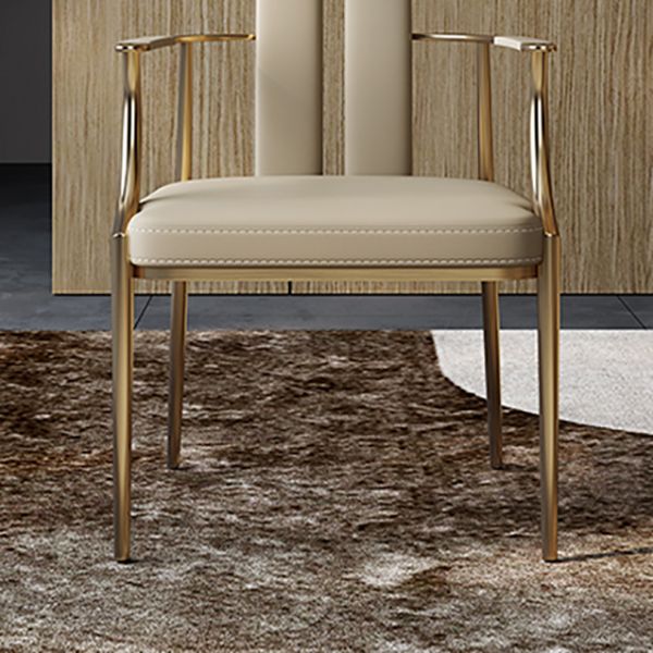 Glam Küche Essstuhl goldene Beine gepolsterter Essarm Stuhl