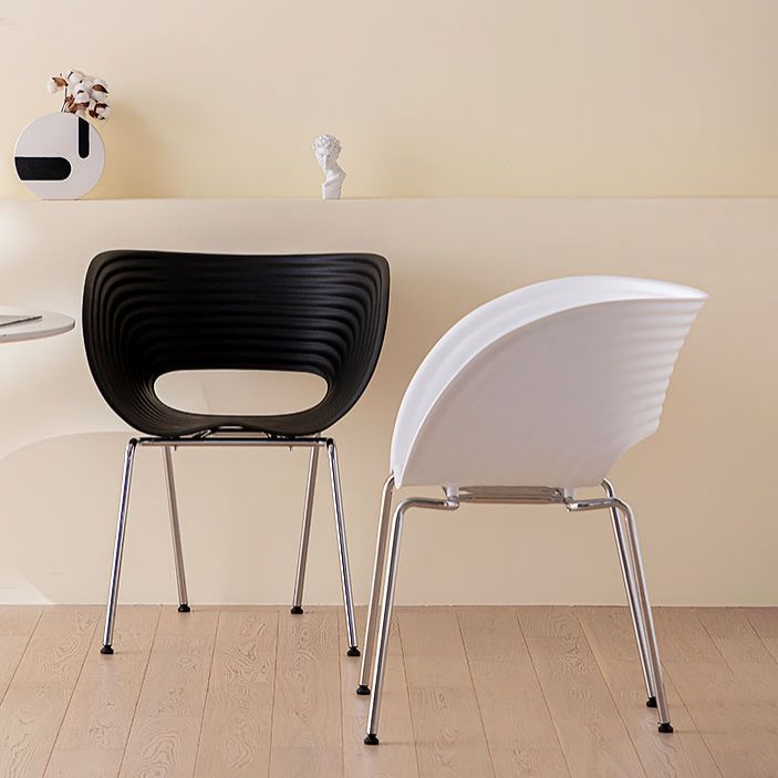 Sillas de brazo de silla de comedor contemporánea con patas de metal para cocina