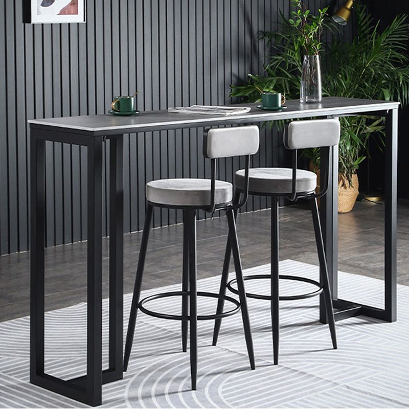 Industrial Bar Height Table Stone Top Bistro Table for Patio Use Clearhalo 'Bar Furniture' 'Bar Tables' 'bar_tables' 'furn' 'furn_bar_tables' 'Furniture' 'Kitchen & Dining Furniture' 1200x1200_34373034-feed-4a06-9853-7cec91587c6b