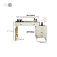 Wood and Metal Vanity Table in White/Grey Makeup Vanity Desk