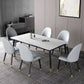 Set di tavoli da pranzo in ferro moderno 1/2/3/5/7 pezzi Dinette Set con top in pietra sinterizzata