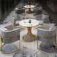 Glam Style Sintered Stone Dining Set Round 1/5 Pieces Dining Table Set for Home Use