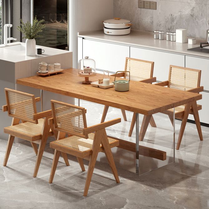 Modern Solid Wood Dining Set 1/2/5/7 Pieces Dining Table with Wood Chairs Clearhalo 'Dining Room Sets' 'Dining Tables & Seating' 'dining_room_set' 'furn' 'furn_dining_room_set' 'Furniture' 'Kitchen & Dining Furniture' 1200x1200_3438bebe-b9a8-42b6-a81b-eddc49cd7834