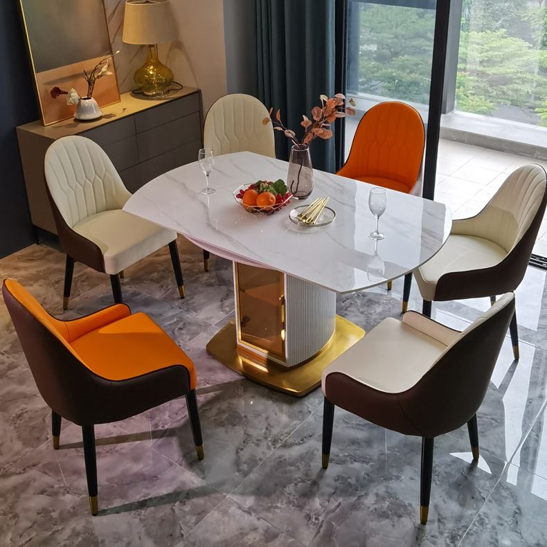 Round Pedestal Dinner Table Traditional Luxury Drop-Leaf Dining Table for Indoor Clearhalo ' dining_table' 'Dining Tables & Seating' 'Dining Tables' 'furn' 'furn_dining_table' 'Furniture' 'furniture_dining_table' 'Kitchen & Dining Furniture' 'kitchen&dining_furn' 'kitchen' 'kitchen_dining_table' 1200x1200_343942e0-151b-4301-bc2c-845f729eac79