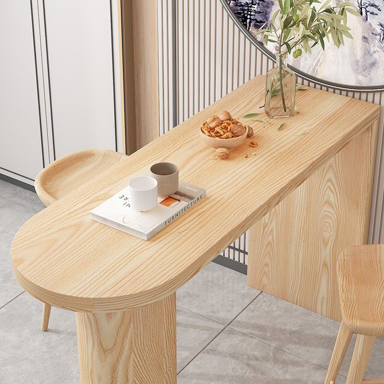 Pine Wood Bar Dining Table Contemporary Bar Table with Sled Base Clearhalo 'Bar Furniture' 'Bar Tables' 'bar_tables' 'furn' 'furn_bar_tables' 'Furniture' 'furniture_bar_tables' 'Kitchen & Dining Furniture' 1200x1200_343aa8c1-eb84-4d64-ae3c-a74c820730f1