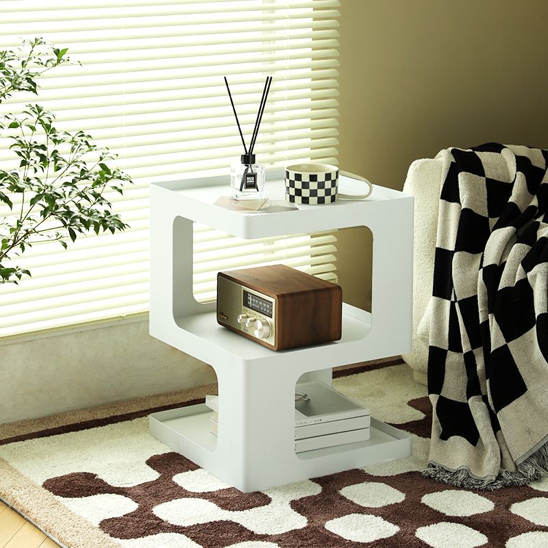 Tabella della tavola di fine astratto Sqaure Top Accent Table con scaffali