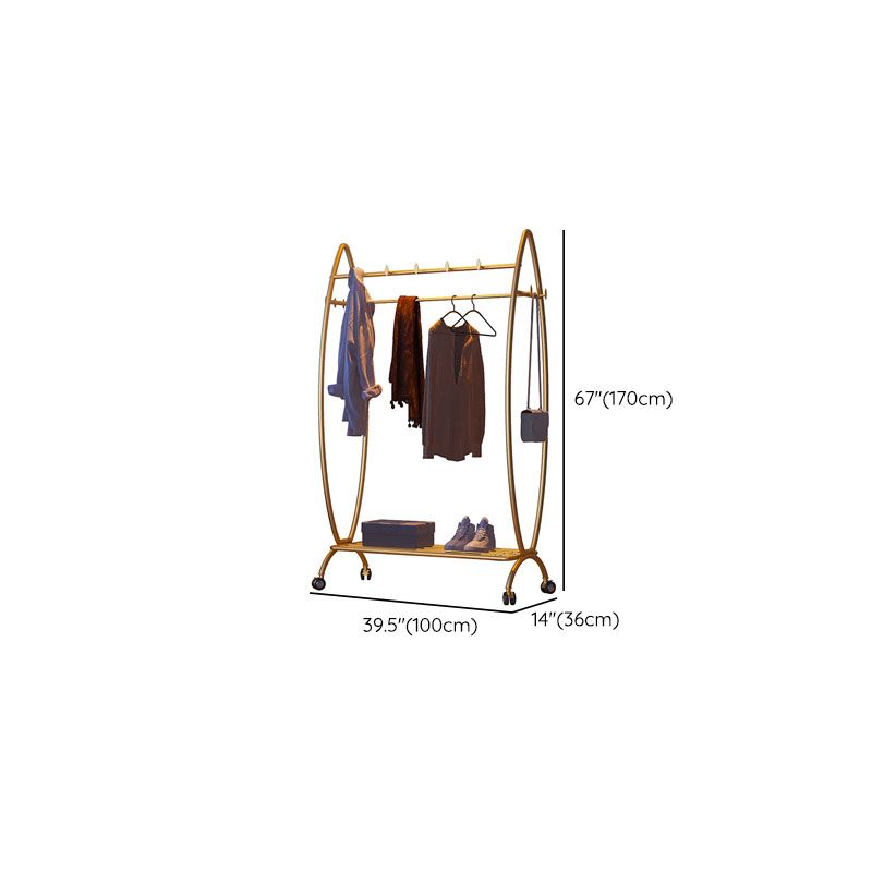 Glam Coat Rack Metal 2 Soporte de estantería de almacenamiento de riel colgante con 4 ganchos