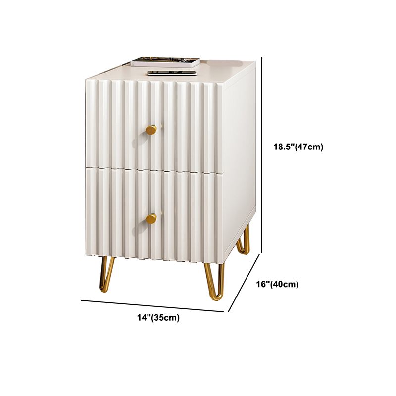 Schubladenspeicherbett Nachttisch Beige Beine enthalten Nachttisch Glam