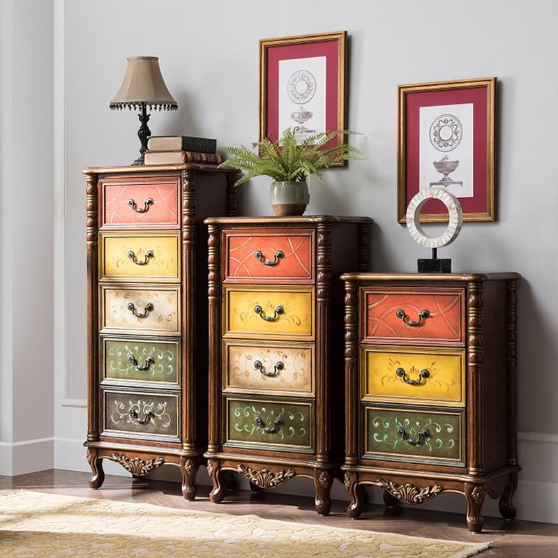 Traditional Vertical Lingerie Chest Wood Storage Bachelor Chest for Room