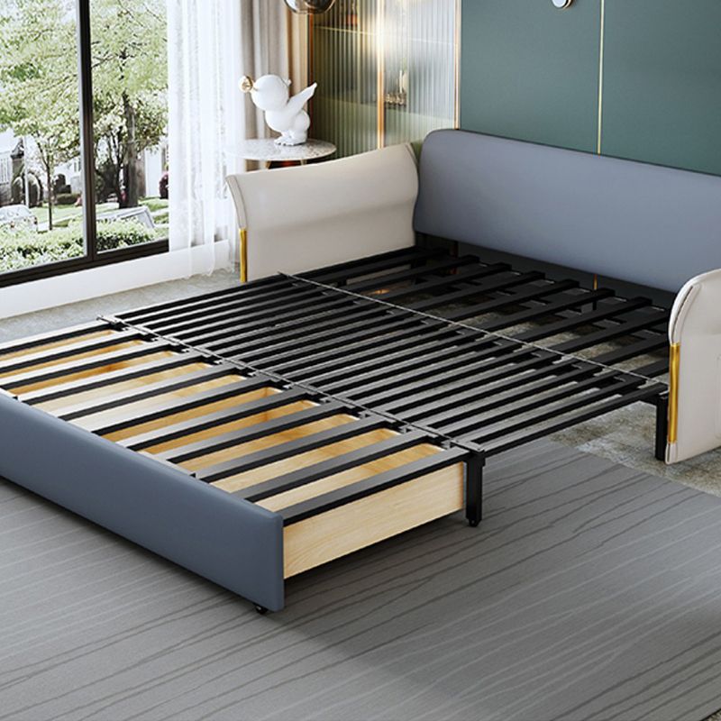 Faux Leather Stain Resistant Contemporary Flared Arm Couch Bed Clearhalo 'furn' 'furn_sofas' 'Furniture' 'Living Room Furniture' 'Sofa' 'sofas' 1200x1200_3447cd25-70c1-47a5-b824-22782593afc5