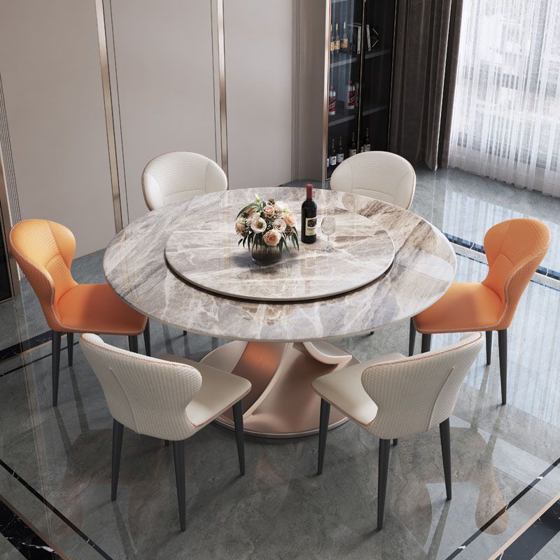 Modern Round Pedestal Dining Table Sintered Stone Home Convertible Dining Table Clearhalo 'Dining Tables & Seating' 'Dining Tables' 'dining_table' 'furn' 'furn_dining_table' 'Furniture' 'furniture_dining_table' 'Kitchen & Dining Furniture' 'kitchen' 'kitchen_dining_table' 1200x1200_34488579-caec-4f0c-ac00-444f8a8bbdcd
