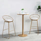 Industrial Round Pub Table Set 1/3 Pieces White and Gold Bar Table Set