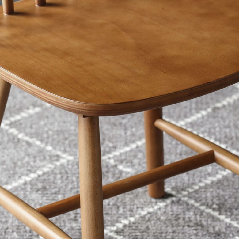 ダイニングルームアームレスダイニングチェアホームスラットバックソリッドウッドチェア