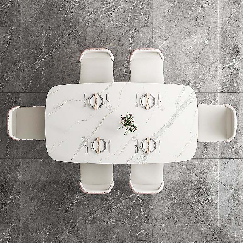 Glam Style Dining Sintered Stone Table Dining Rectangle Table for Home Use Clearhalo 'Dining Tables & Seating' 'Dining Tables' 'dining_table' 'furn' 'furn_dining_table' 'Furniture' 'Kitchen & Dining Furniture' 1200x1200_344aa09c-b24e-4df9-ae62-97ee4f35ce45