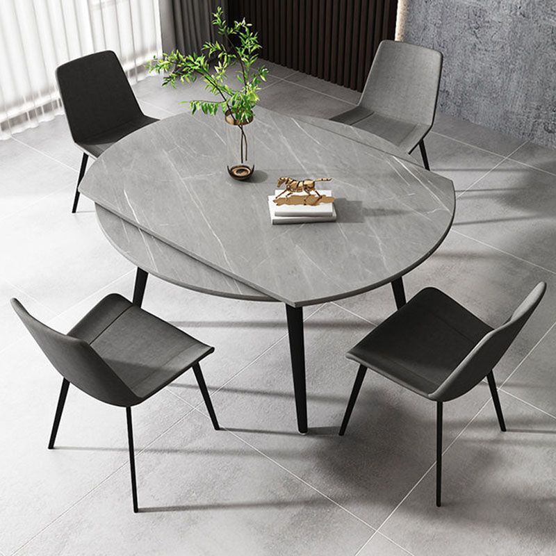 Modern Stone Round Table Standard Height Dining Table with 4 Legs Clearhalo 'Dining Tables & Seating' 'Dining Tables' 'dining_table' 'furn' 'furn_dining_table' 'Furniture' 'Kitchen & Dining Furniture' 1200x1200_344ad502-64d2-4276-861b-247d1236ecdf