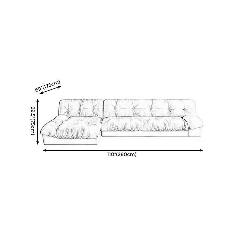 Armless Tufted Split-Back Sectional Sofa with Chaise L-Shape Sectionals Sofas Clearhalo 'furn' 'furn_sectionals' 'Furniture' 'furniture_sectionals' 'kitchen' 'kitchen_sectionals' 'Living Room Furniture' 'Sectionals' 1200x1200_344bb284-7c09-41c1-bd8d-8e7f888c2596
