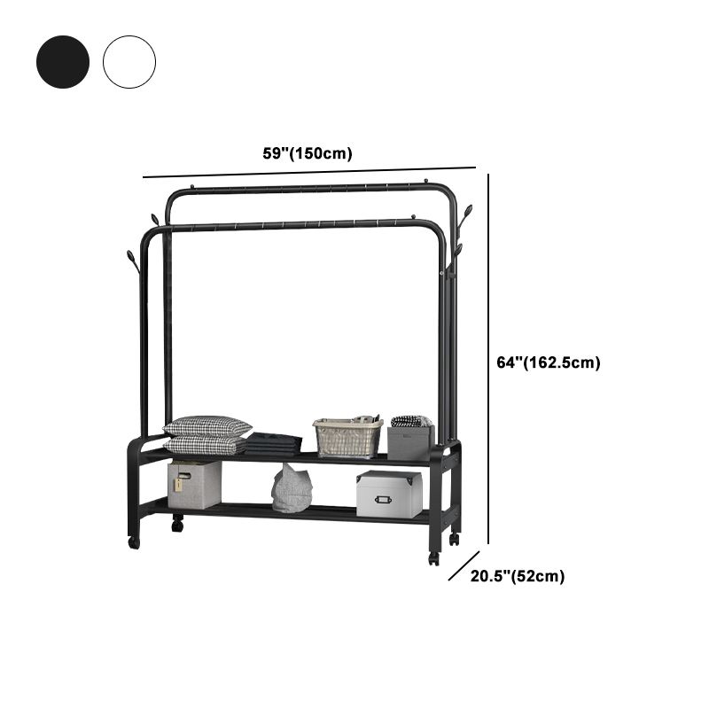 インダストリアルコートハンガーメタルストレージシェルフ玄関コートラック