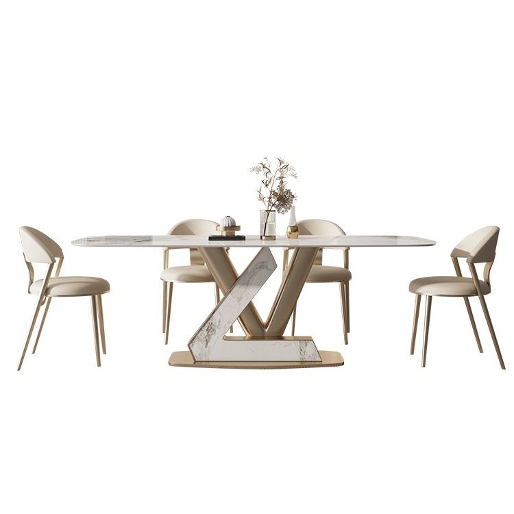 Nordic Glam Set à table rectangle de pierre fritté 1/4/5/6/7/9 Pièces