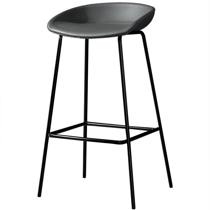 Contemporary Faux Leather Counter Stool Counter Height Bar Stool with Footrest Clearhalo 'Bar Furniture' 'Bar Stools' 'bar_stools' 'furn' 'furn_bar_stools' 'Furniture' 'Kitchen & Dining Furniture' 1200x1200_344e7ad1-1237-4e5a-88ef-6eb5c8a1c6e0